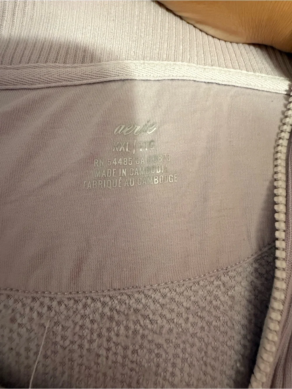 aerie Lavender Sherpa Quarter-Zip Pullover